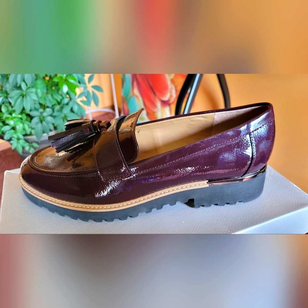 Franco Sarto Lug Sole Loafer (Burgundy color)